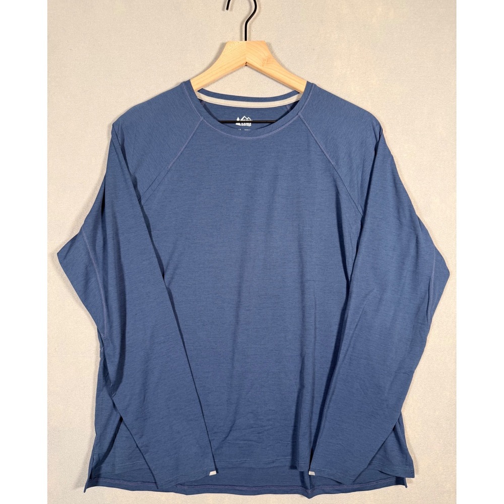 REI Co-op Sahara Mens XL Blue Heather Long Sleeve Performance Hiking T-Shirt